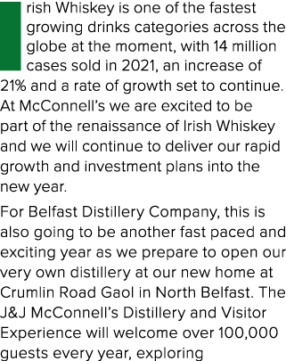 Irish Whiskey is one of the fastest growing drinks categories across the globe at the moment, with 14 million cases s...