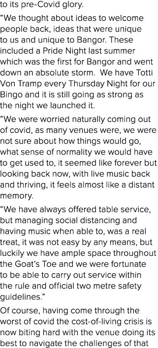 to its pre Covid glory. “We thought about ideas to welcome people back, ideas that were unique to us and unique to Ba...