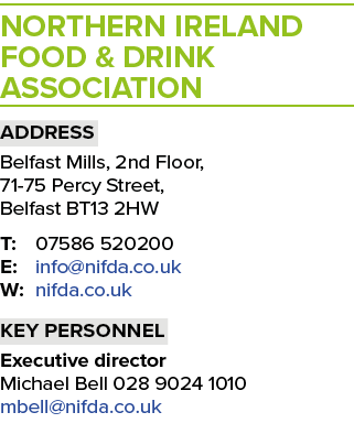 Northern Ireland Food & Drink Association Address Belfast Mills, 2nd Floor, 71 75 Percy Street, Belfast BT13 2HW T: 0...
