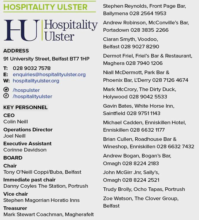 Hospitality Ulster ￼ Address 91 University Street, Belfast BT7 1HP T: 028 9032 7578 E: enquiries@hospitalityulster.or...