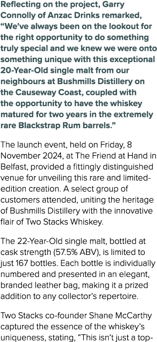 Reflecting on the project, Garry Connolly of Anzac Drinks remarked, “We’ve always been on the lookout for the right o...