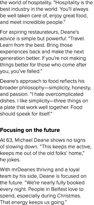 the world of hospitality. “Hospitality is the best industry in the world. You’ll always be well taken care of, enjoy ...