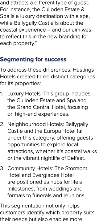 and attracts a different type of guest. For instance, the Culloden Estate & Spa is a luxury destination with a spa, w...