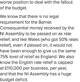 worse position to deal with the fallout of the budget. We know that there is no legal requirement for the Barnet Cons...