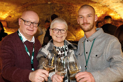 Press Eye - Belfast, Northern Ireland - 20th February 2024 - Photo by William Cherry/Presseye Pictured at the Bibendum Wine Tasting Portfolio at Custom House, Belfast are Seamus Melly, Alison Agnew and Matthew Hutchinson from Top of the Town.   Photo by William Cherry/Presseye