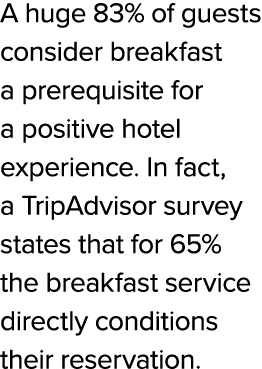 A huge 83% of guests consider breakfast a prerequisite for a positive hotel experience. In fact, a TripAdvisor survey...
