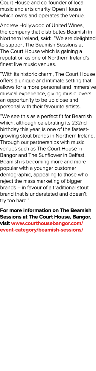 Court House and co founder of local music and arts charity Open House which owns and operates the venue. Andrew Holly...