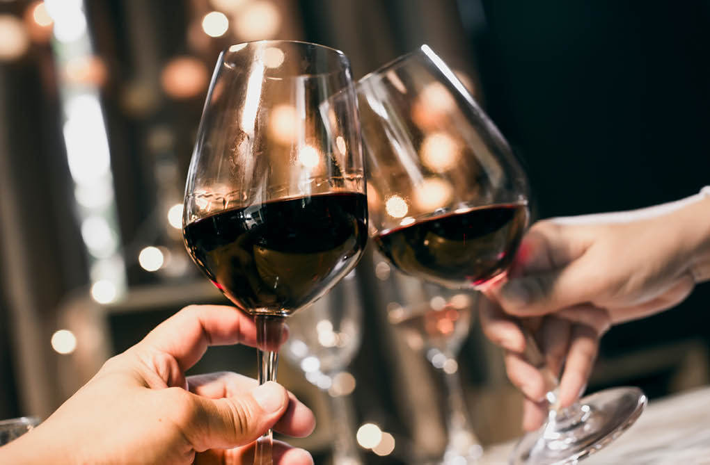 food and Drink, wine red and for a friendly, in a bar or a restaurant 