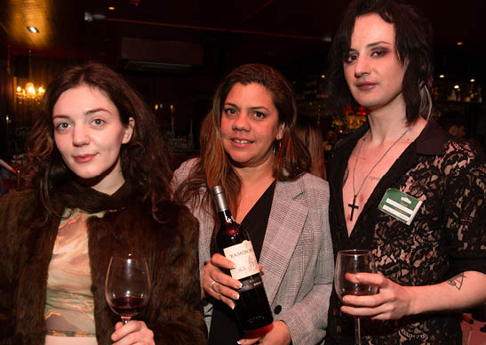 AJ Amberjune and Gabrielle Donnelly, of Union Street Bar, Belfast, with Carolina Jaen (centre) of Roman Bilbao Winery.