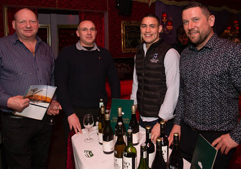 Chris Thompson and Ian Jarvis, of Browns Restaurants; Oliver Loxton, Journey's End Winery; and Rory Gallagher, Tennent's NI.