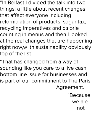 “In Belfast I divided the talk into two things; a little about recent changes that affect everyone including reformul...