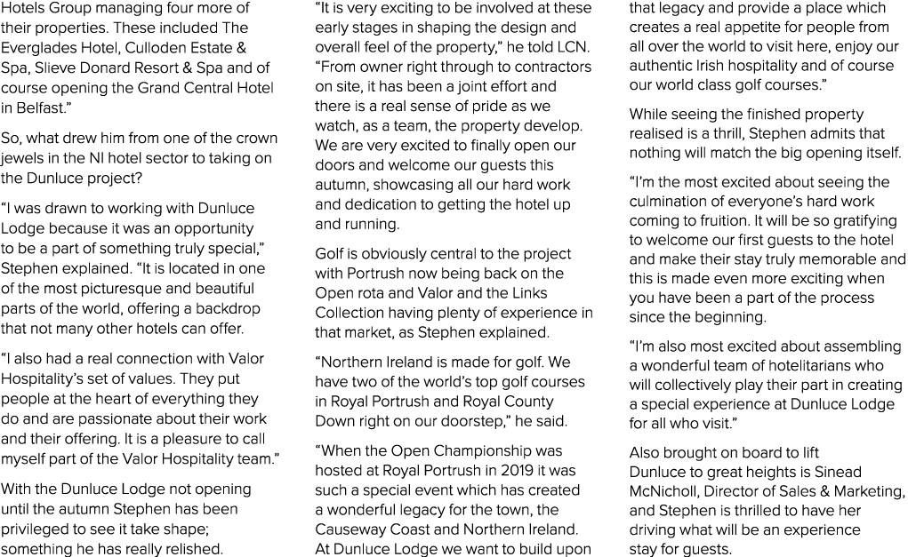 Hotels Group managing four more of their properties. These included The Everglades Hotel, Culloden Estate & Spa, Slie...
