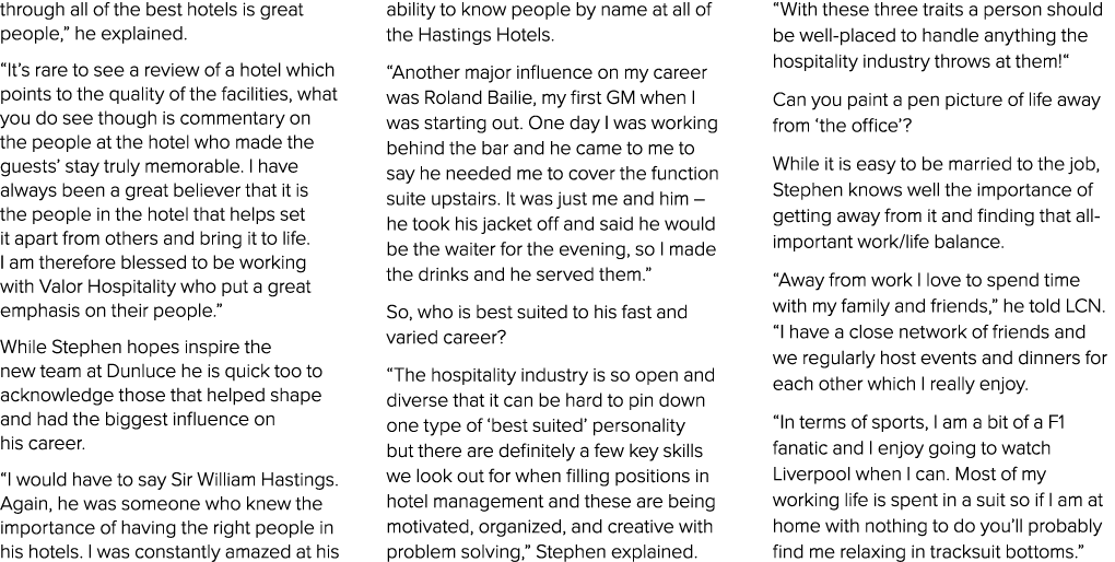 through all of the best hotels is great people,” he explained. “It’s rare to see a review of a hotel which points to ...