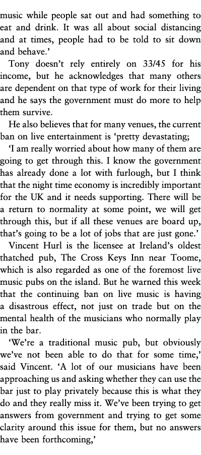 music while people sat out and had something to eat and drink  It was all about social distancing and at times, peopl   