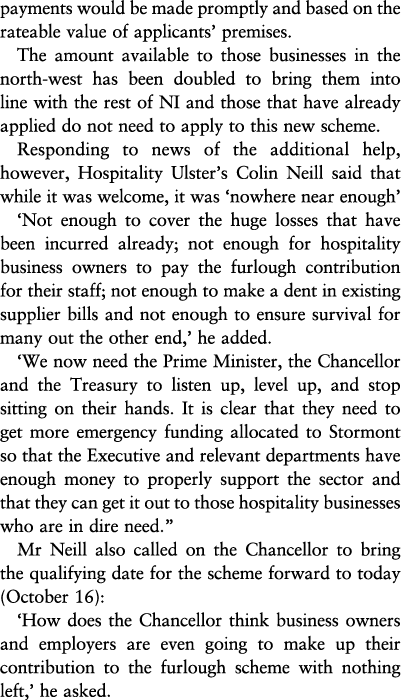 payments would be made promptly and based on the rateable value of applicants  premises  The amount available to thos   