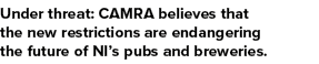Under threat: CAMRA believes that the new restrictions are endangering the future of NI s pubs and breweries 