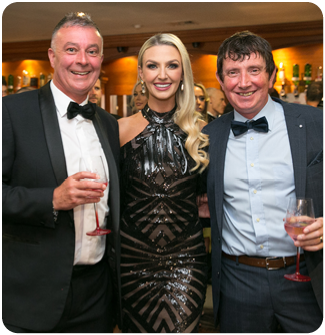 Ian Webb, former Miss NI Meagan Green and Barry Hooke
