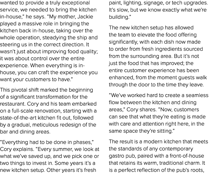 wanted to provide a truly exceptional service, we needed to bring the kitchen in house,” he says. “My mother, Jackie ...