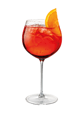 Alcoholic Spritz Cocktail with orange slice in goblet glass Isolated on White with clipping path included