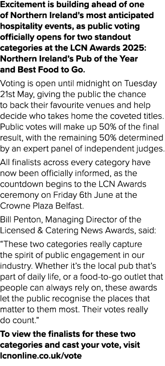 Excitement is building ahead of one of Northern Ireland’s most anticipated hospitality events, as public voting offic...