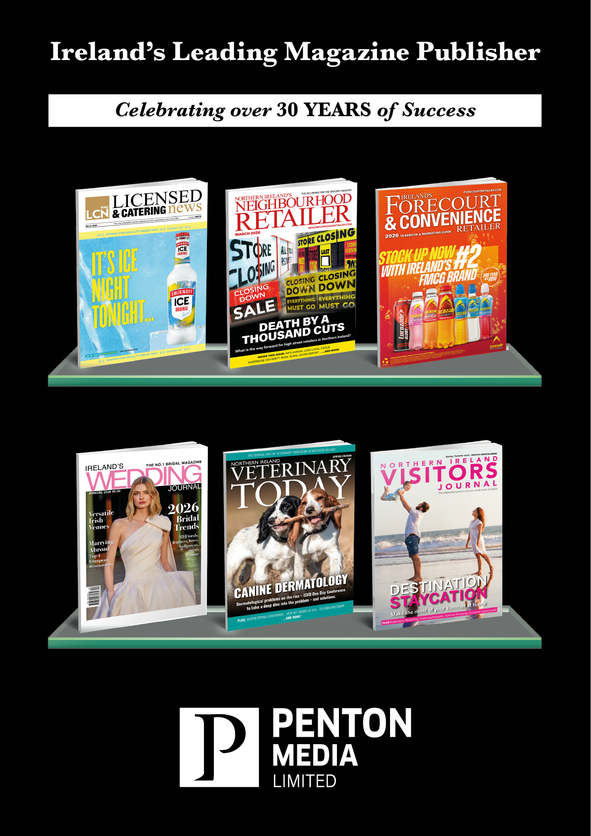 A magazine rack with several different magazines. Description generated by AI