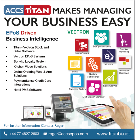 A poster advertising ACCS Titan business software. Description generated by AI