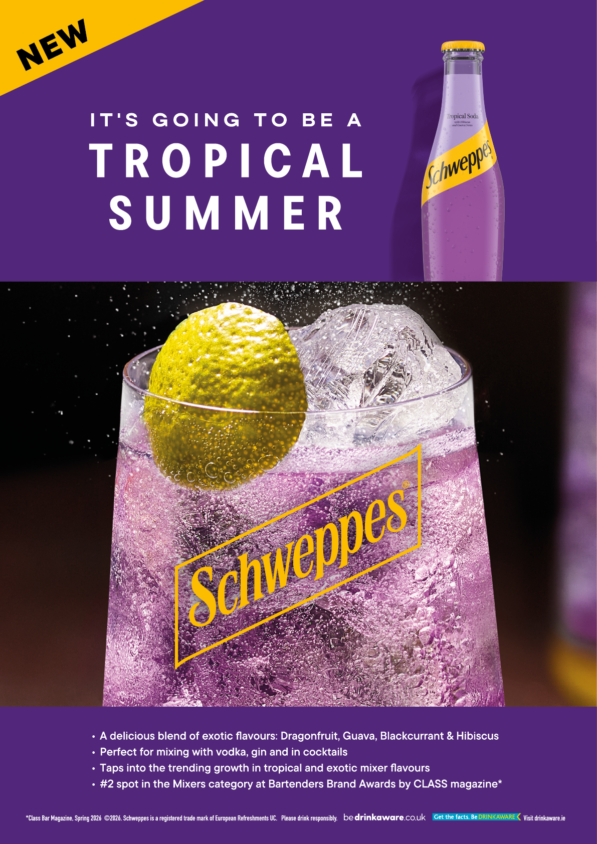 A purple drink with a slice of lemon in it. Description generated by AI