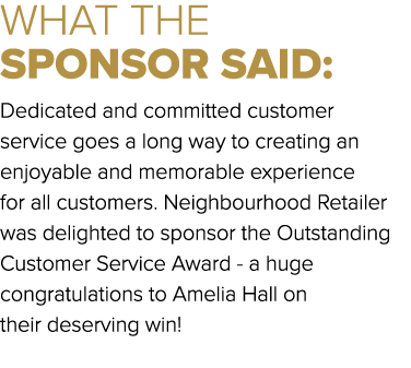 WHAT THE SPONSOR SAID: Dedicated and committed customer service goes a long way to creating an enjoyable and memorabl...