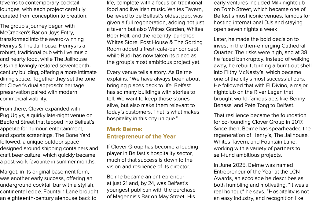 taverns to contemporary cocktail lounges, with each project carefully curated from conception to creation. The group’...