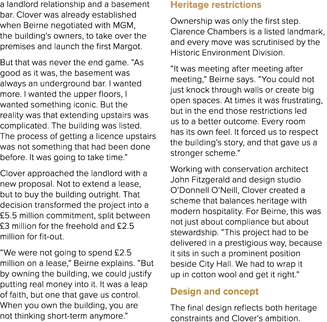 a landlord relationship and a basement bar. Clover was already established when Beirne negotiated with MGM, the build...