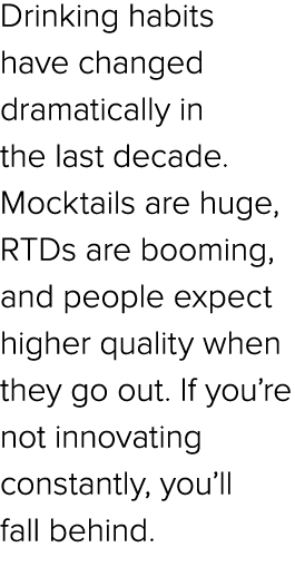Drinking habits have changed dramatically in the last decade. Mocktails are huge, RTDs are booming, and people expect...