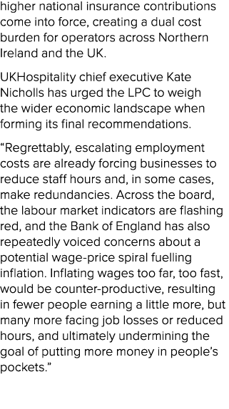 higher national insurance contributions come into force, creating a dual cost burden for operators across Northern Ir...