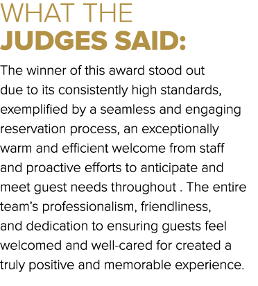 WHAT THE JUDGES SAID: The winner of this award stood out due to its consistently high standards, exemplified by a sea...