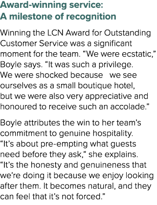 Award winning service: A milestone of recognition Winning the LCN Award for Outstanding Customer Service was a signif...