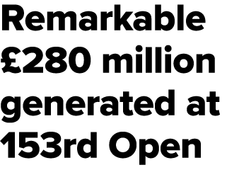 Remarkable £280 million generated at 153rd Open