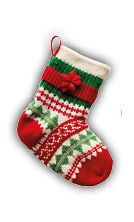 Santa gift sock set, Christmas gifts on white background. The concept of holidays and fun.