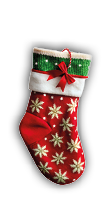 Santa gift sock set, Christmas gifts on white background. The concept of holidays and fun.