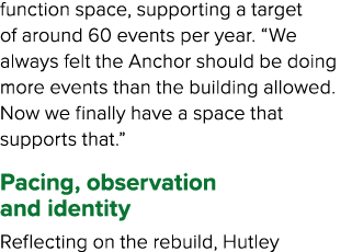 function space, supporting a target of around 60 events per year. “We always felt the Anchor should be doing more eve...