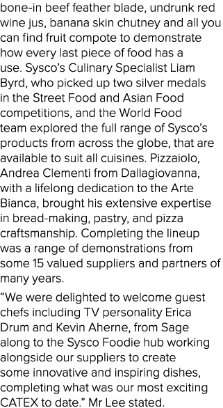 bone in beef feather blade, undrunk red wine jus, banana skin chutney and all you can find fruit compote to demonstra...