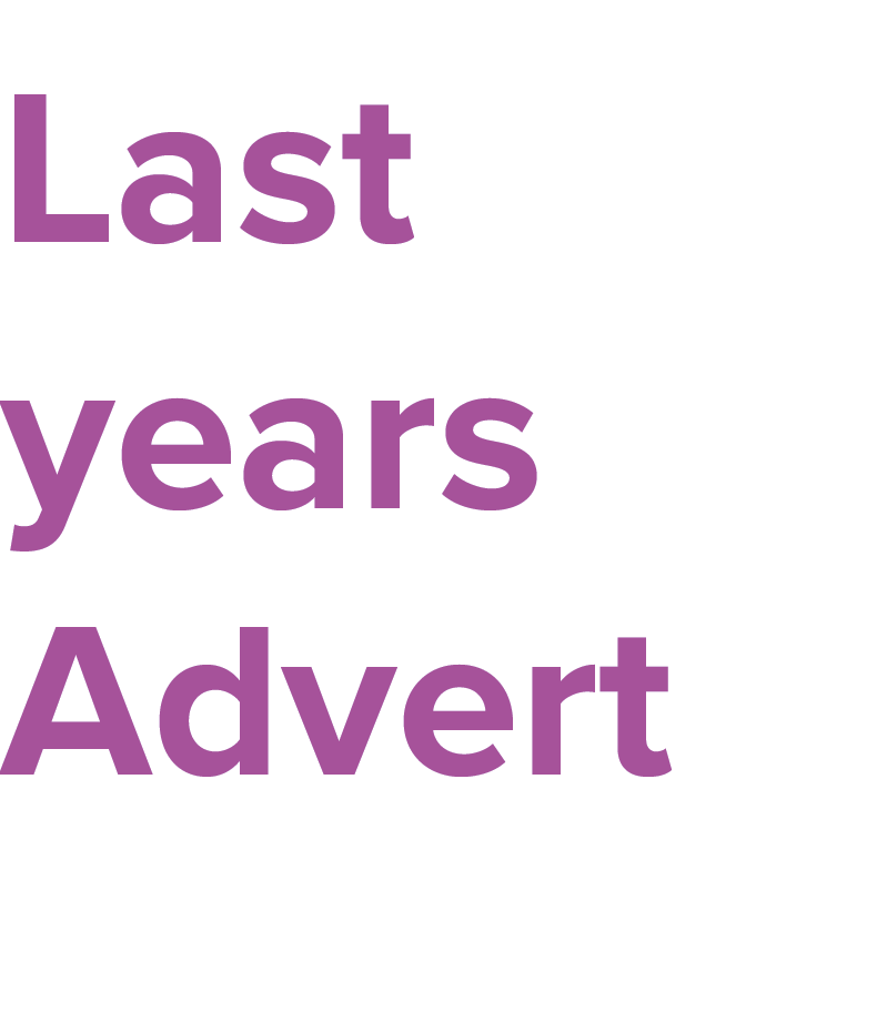Last years Advert