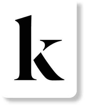 A black letter K. Description generated by AI