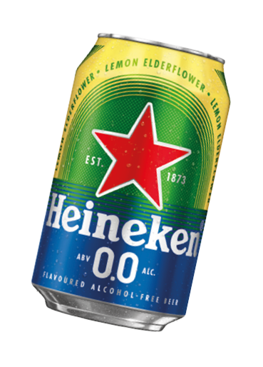 A can of beer with a green and yellow label. Description generated by AI
