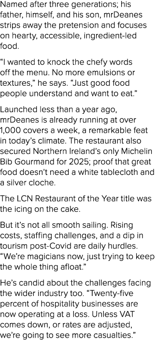 Named after three generations; his father, himself, and his son, mrDeanes strips away the pretension and focuses on h...
