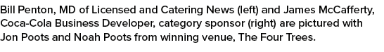Bill Penton, MD of Licensed and Catering News (left) and James McCafferty, Coca Cola Business Developer, category spo...