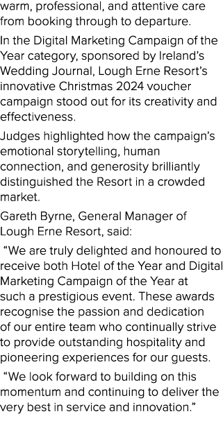 warm, professional, and attentive care from booking through to departure. In the Digital Marketing Campaign of the Ye...