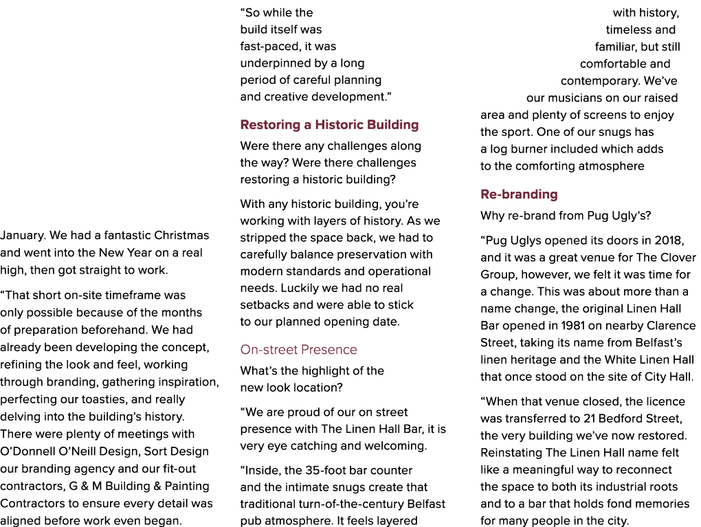 January. We had a fantastic Christmas and went into the New Year on a real high, then got straight to work. “That sho...