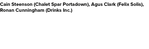 Cain Steenson (Chalet Spar Portadown), Agus Clark (Felix Solis), Ronan Cunningham (Drinks Inc.)