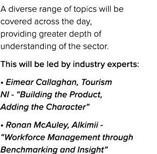 A diverse range of topics will be covered across the day, providing greater depth of understanding of the sector. Thi...
