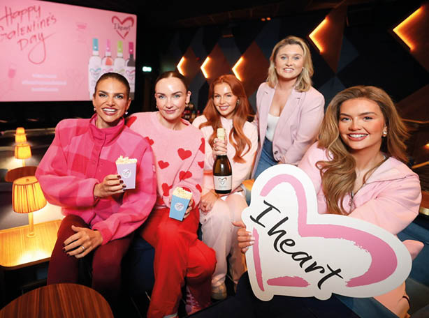 HAPPY GALENTINE’S DAY: Licensed trade customers, local influencers and competition winners from across Northern Ireland were treated to a special I heart Wines ‘Galentine’s’ event at The Avenue Cinema, Belfast, hosted by Craigavon-based drinks distributor United Wines in partnership with The Girls Groupchat Podcast.  VIP guests were treated to a celebration of female friendships with I heart Bubbly on arrival, followed by Ros , Pinot Grigio and Merlot during an exclusive screening of the iconic coming-of-age movie Clueless.  I heart Wines offers a range of great tasting wines at reasonable prices, featuring all the most popular wine varieties from around the world. Joining United Wines Brand Manager Olivia McAleenan (second from right) for some popcorn washed down with I Heart Bubbly were the Girls Groupchat gang (l-r) Jordan Arnold, Diona Doherty, Shannon Mitchell and Olivia McVeigh.