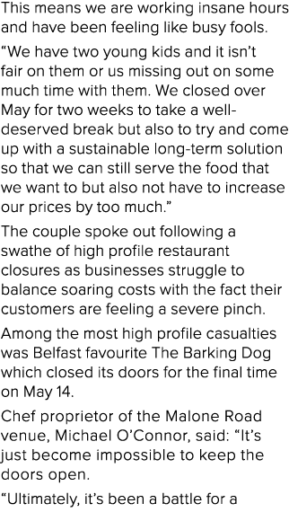 This means we are working insane hours and have been feeling like busy fools. “We have two young kids and it isn’t fa...